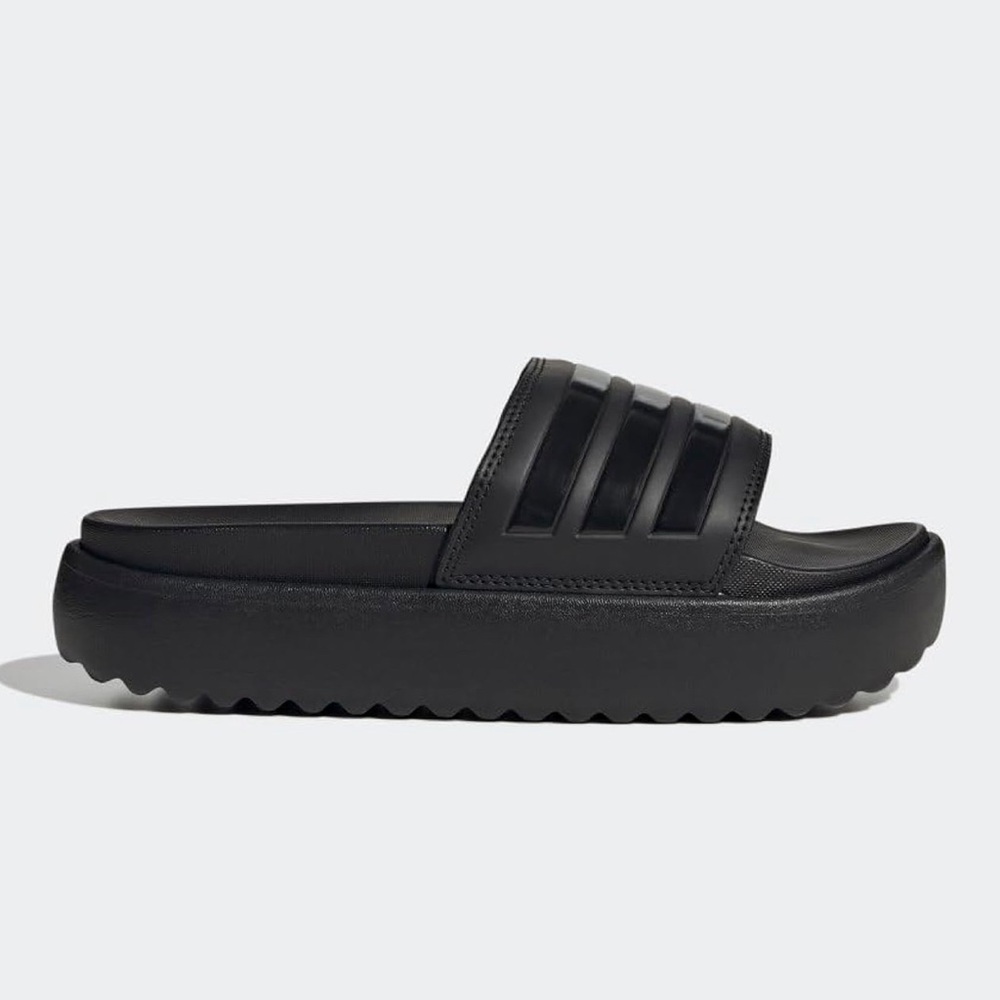 Adidas Black Platform Sandals with Chunky Sole